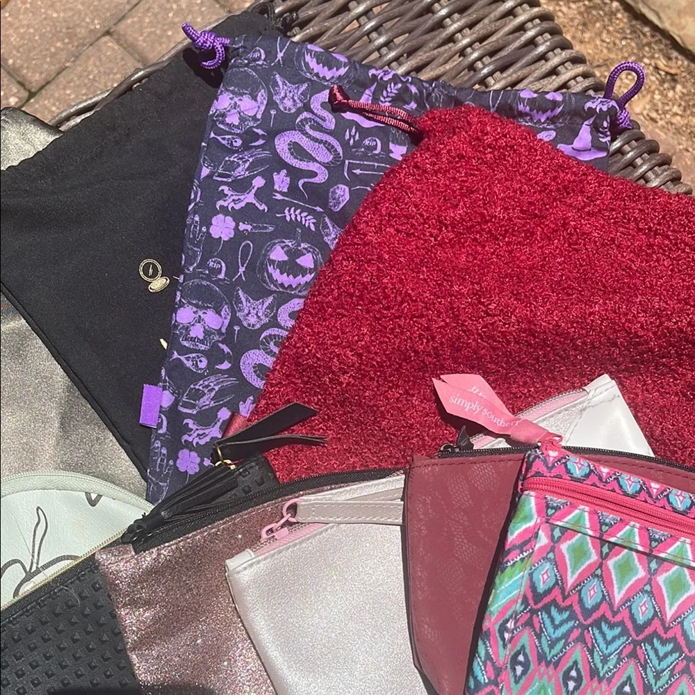 Cosmetic pouches, drawstring bags, totes